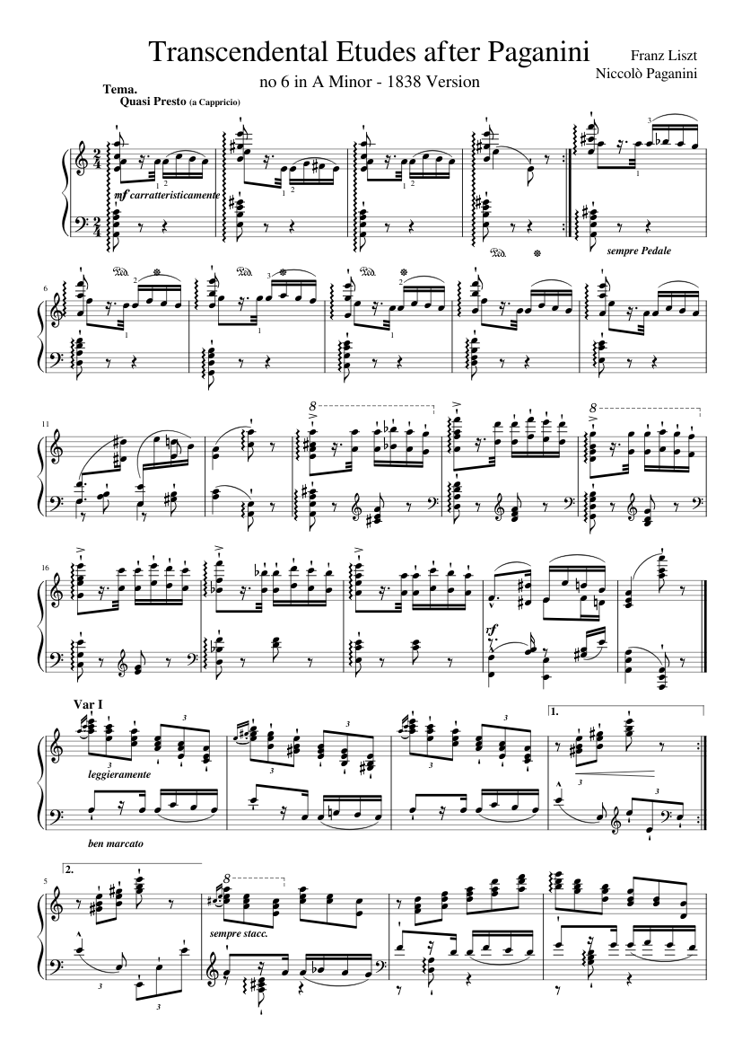 Études d'exécution transcendante d'après Paganini S.140