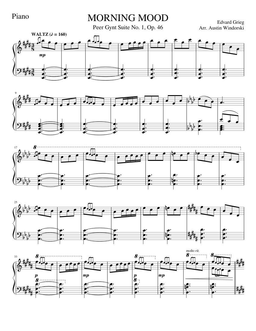 Morning Mood Sheet music for Piano (Solo) | Musescore.com
