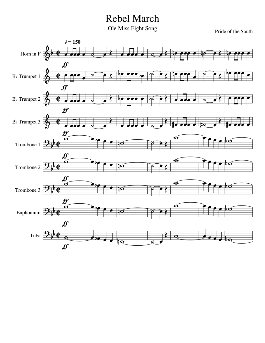 Forward Rebels (Ole Miss Fight Song) Sheet music for Trombone
