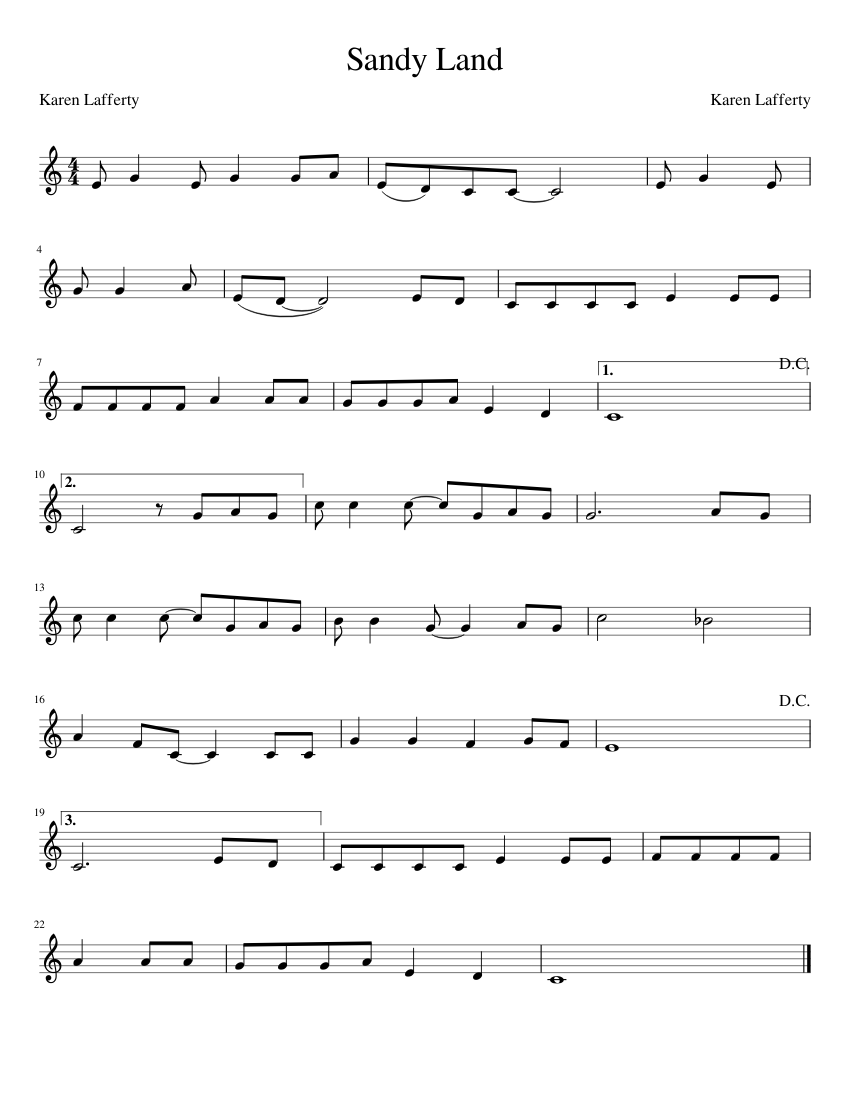 Sandy Land Sheet Music for Piano (Solo) easy | MuseScore.com