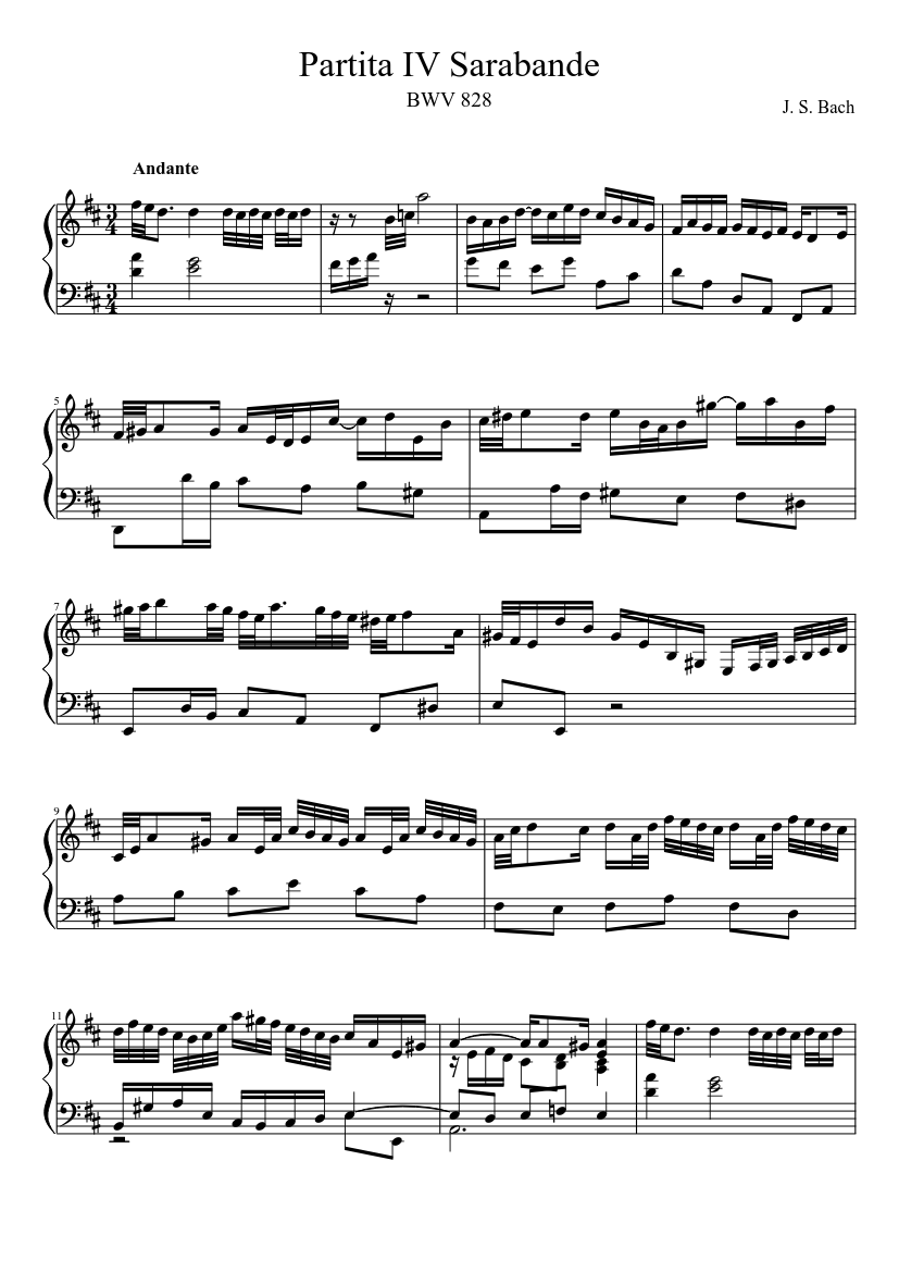 Partita in D major BWV 828