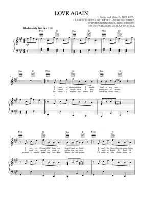 Free Love Again by Dua Lipa sheet music | Download PDF or print on  Musescore.com