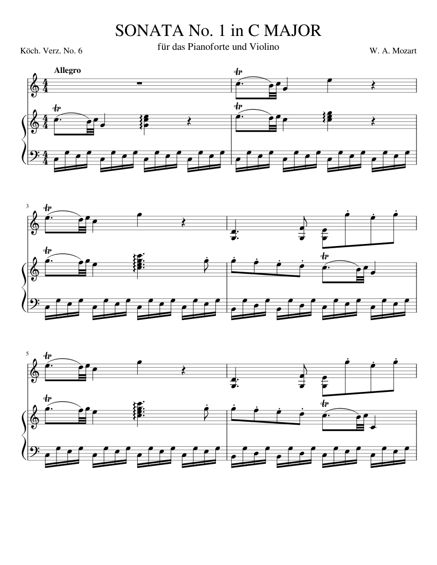 Violin Sonata in C major K.6