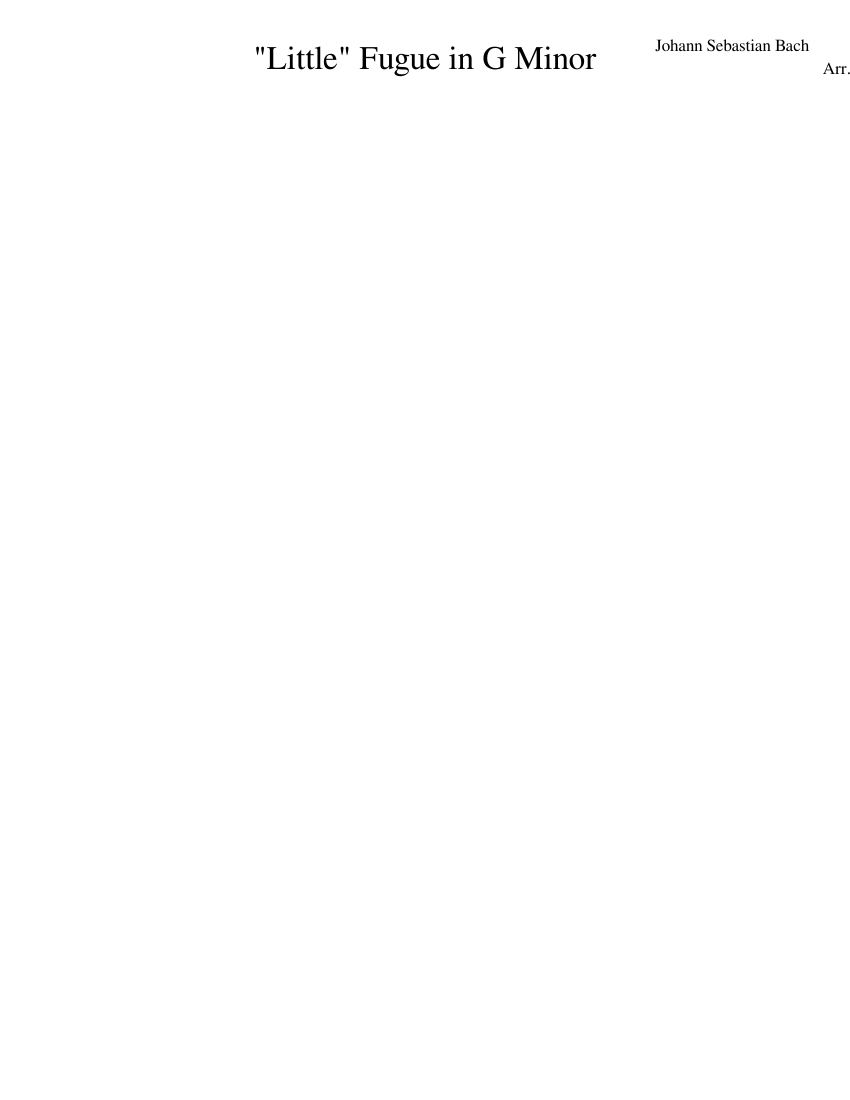 Fugue in G minor BWV 578