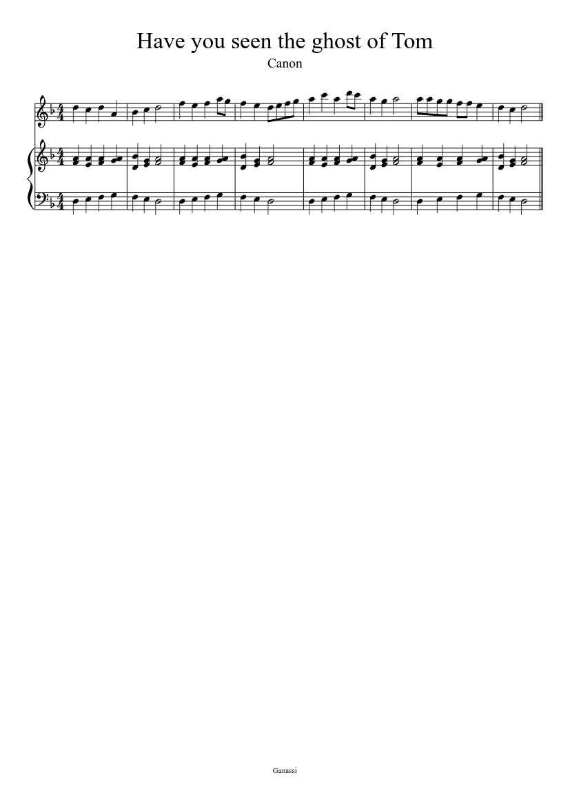 Have you seen the ghost of Thom Sheet music for Harpsichord, Recorder  (Mixed Duet) | Musescore.com