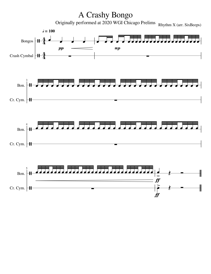 A Crashy Bongo Sheet music for Crash, Bongo (Percussion Duet ...