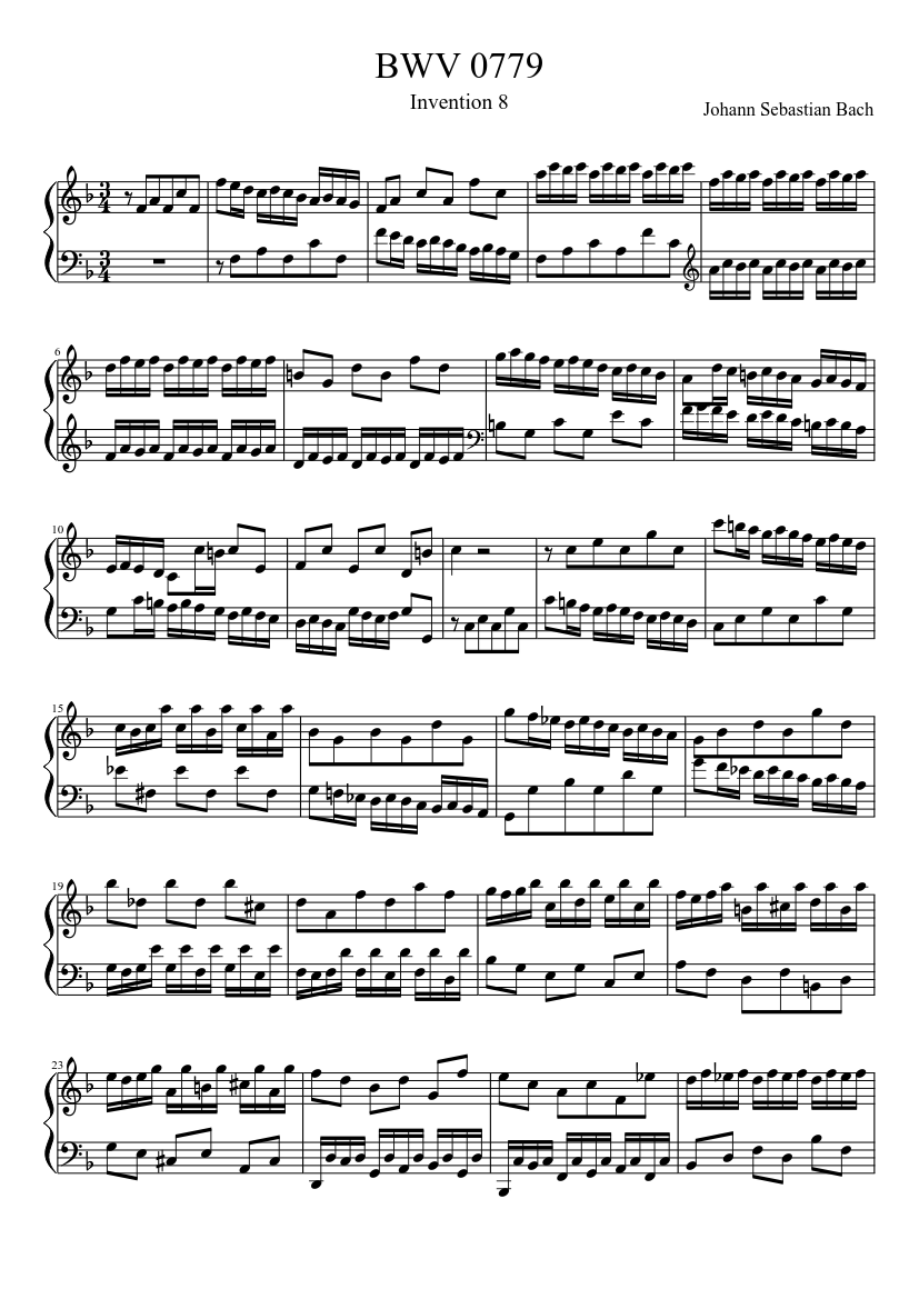 Invention in F major BWV 779