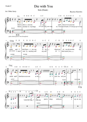 Free Die With You by Beyoncé sheet music | Download PDF or print on  Musescore.com