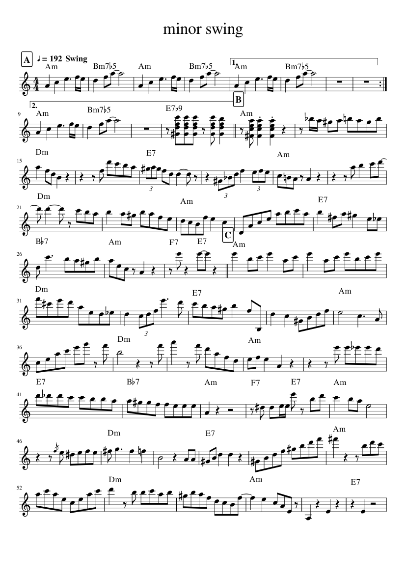 minor swing Sheet music for Piano (Solo) | Musescore.com