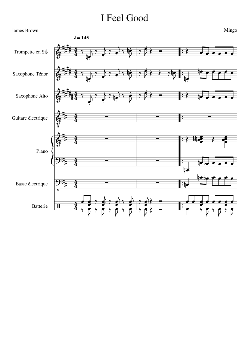I Feel Good Sheet music for Piano, Saxophone alto, Saxophone tenor ...