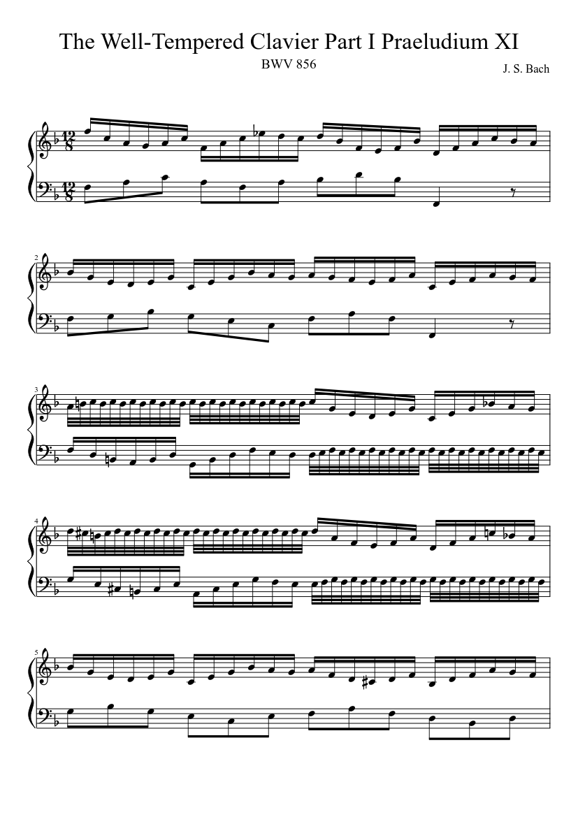 Prelude and Fugue in F major BWV 856