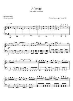 Afterlife – Avenged Sevenfold (Piano Solo) Sheet music for Piano (Solo)