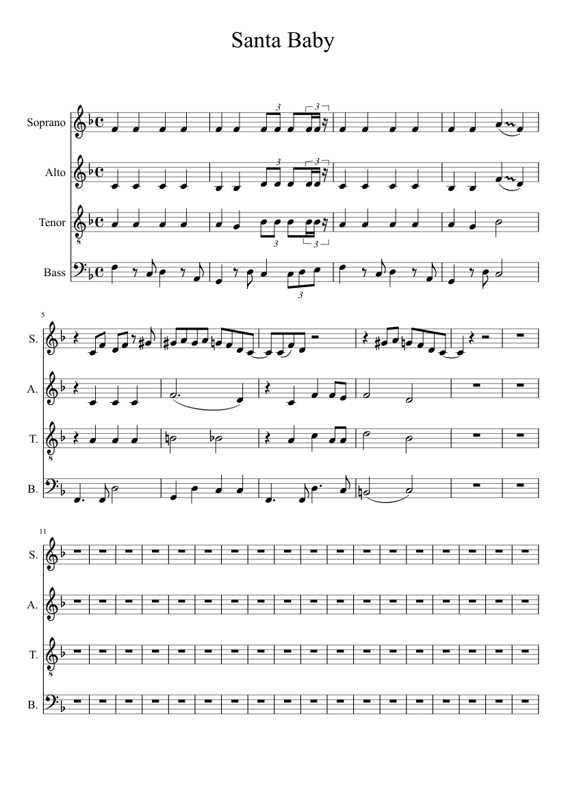 Santa Baby Sheet music for Bass guitar (Solo) | Musescore.com