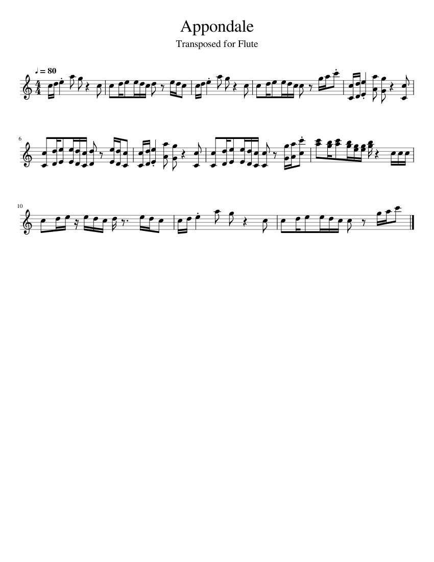 Appondale (From Animal Jam) Sheet music for Flute (Solo) 