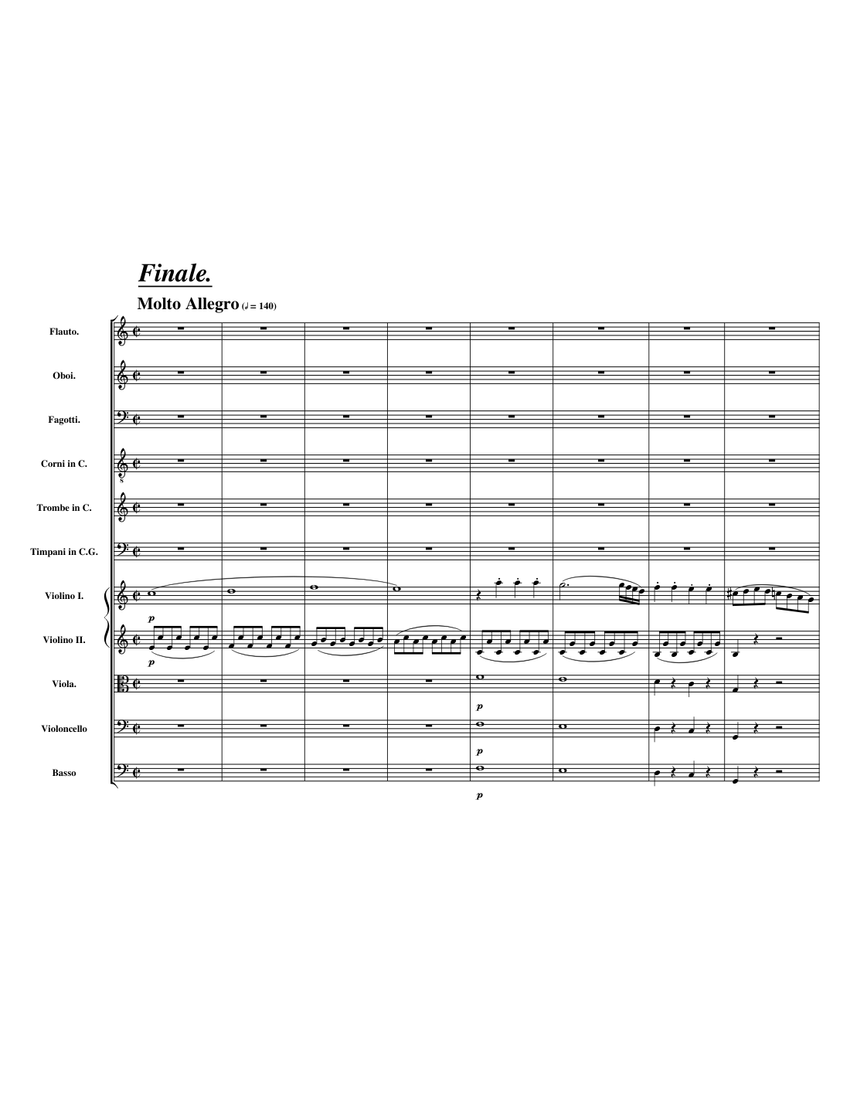 W.A.Mozart - Symphony No. 41 in C major "Jupiter" - 4th movement - Finale  Sheet music for Flute, Oboe, Bassoon, Timpani & more instruments (Mixed  Ensemble) | Musescore.com