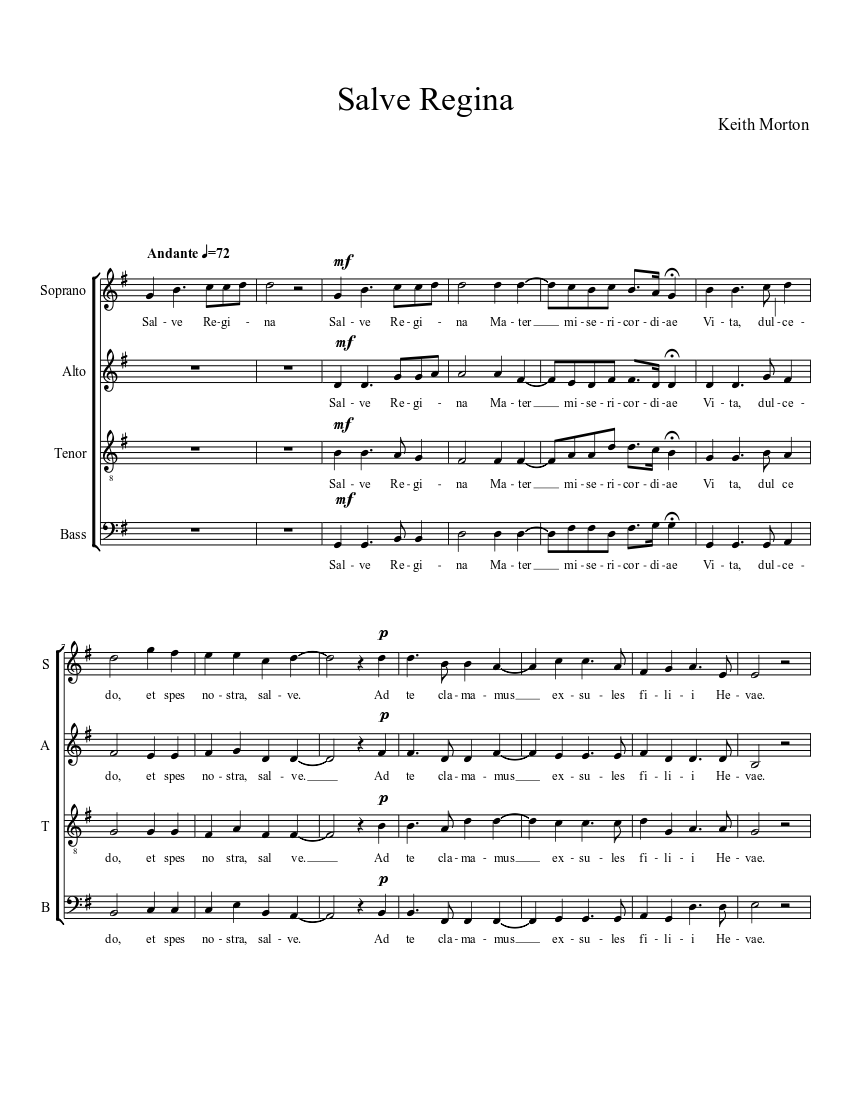 Salve Regina Sheet music for Bass guitar (Solo) | Musescore.com