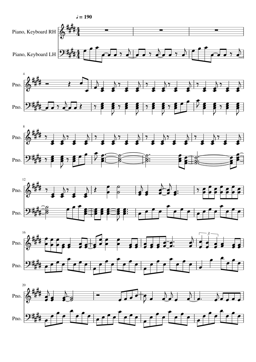 Ao no exorcist (In my world - Opening 2) Sheet music for Piano (Piano Duo)  | Musescore.com