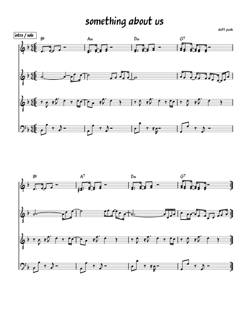 Something about us – Daft Punk - Leadsheet Sheet music for Piano ...