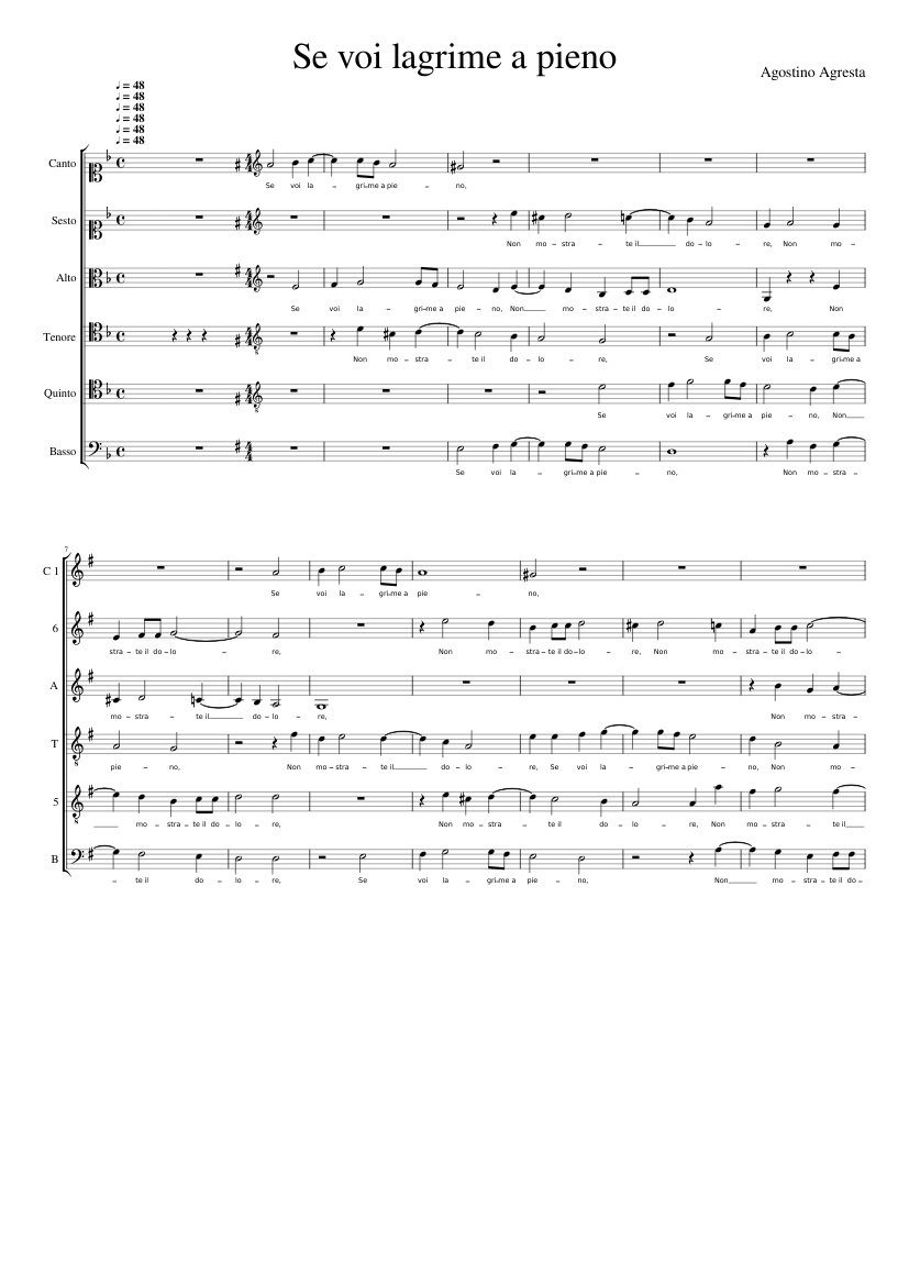 Se voi lagrime a pieno