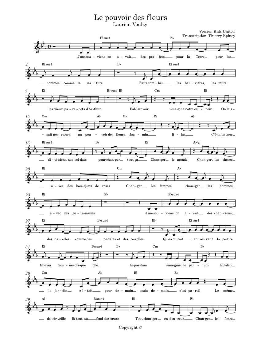 Le pouvoir des fleurs Laurent Voulzy