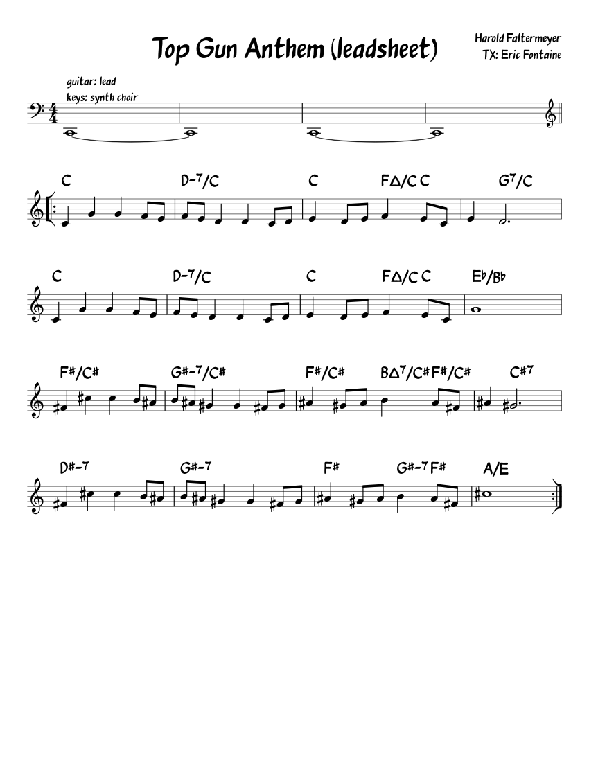 Top Gun Anthem Sheet music for Piano (Solo) Easy | Musescore.com