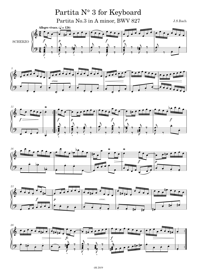 Partita in A minor BWV 827