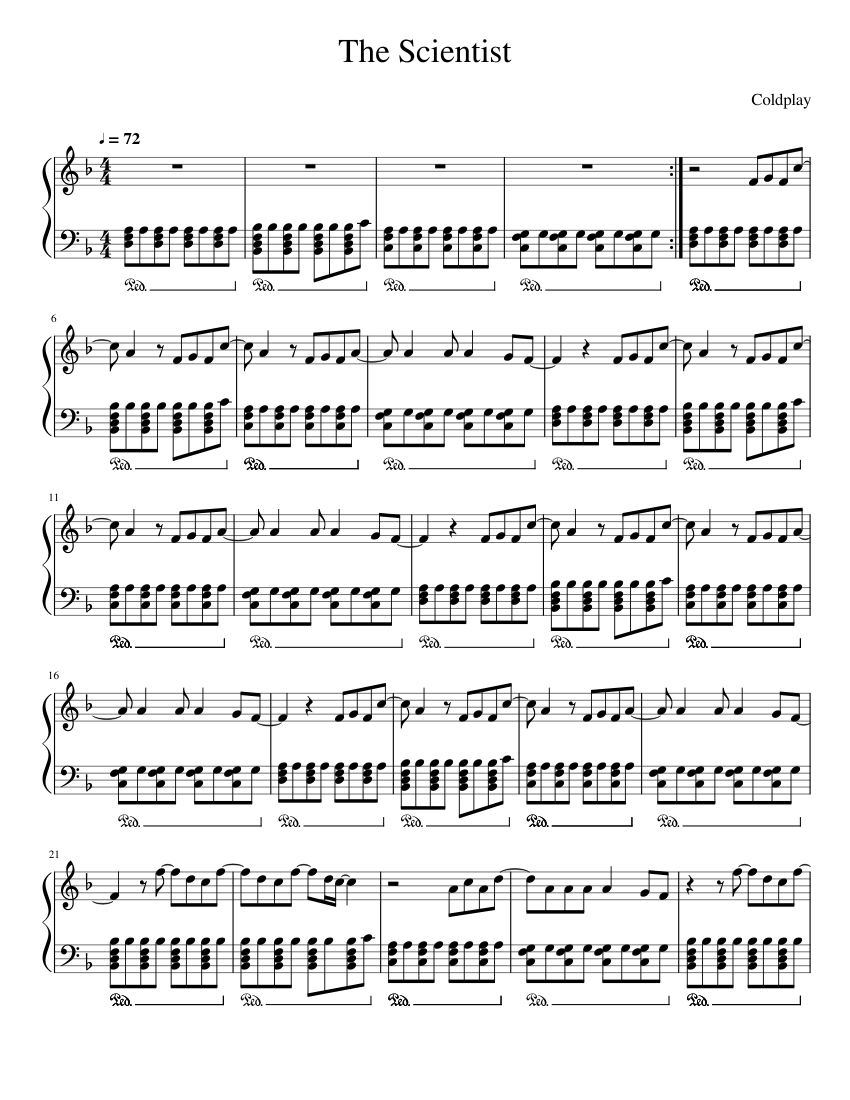 The Scientist by Coldplay Sheet music for Piano (Solo) | Musescore.com