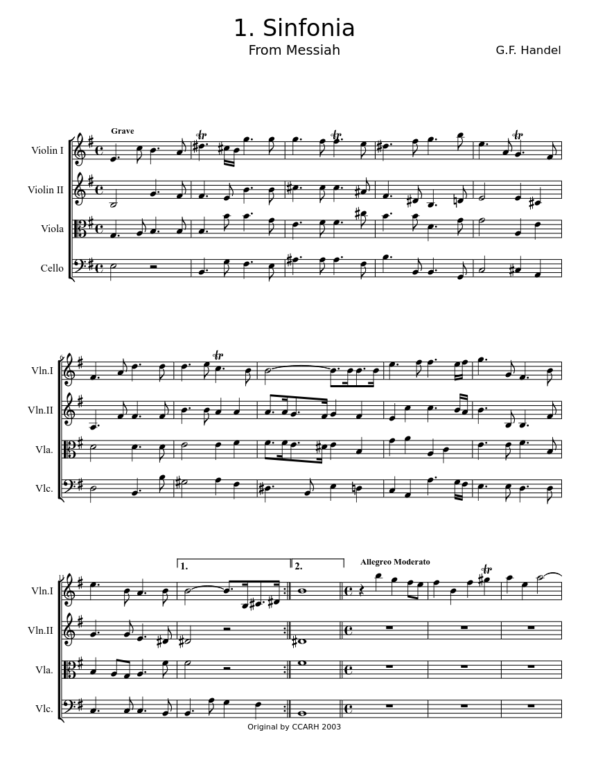 Sinfonia in B-flat major HWV 347