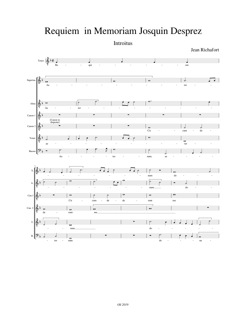 Requiem in Memoriam Josquin Desprez