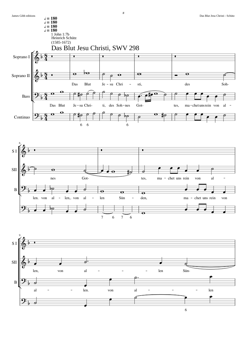 Das Blut Jesu Christi SWV 298