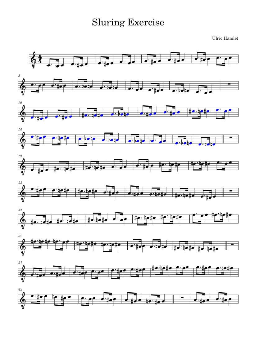 Sluring Exercise Sheet music for Saxophone tenor (Solo) | Musescore.com