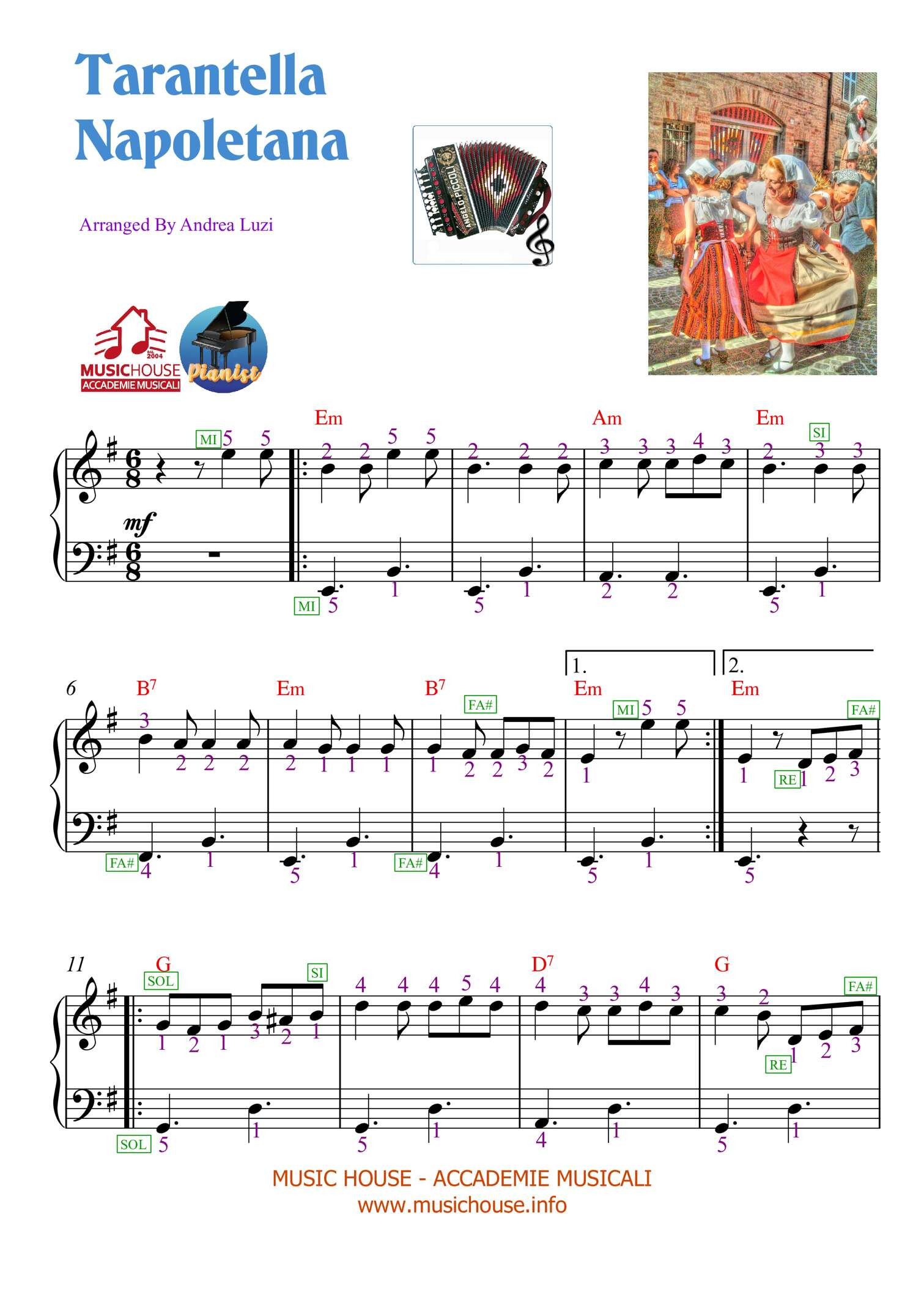 Play Official version of Neapolitan Tarantella Sheet Music by Misc
