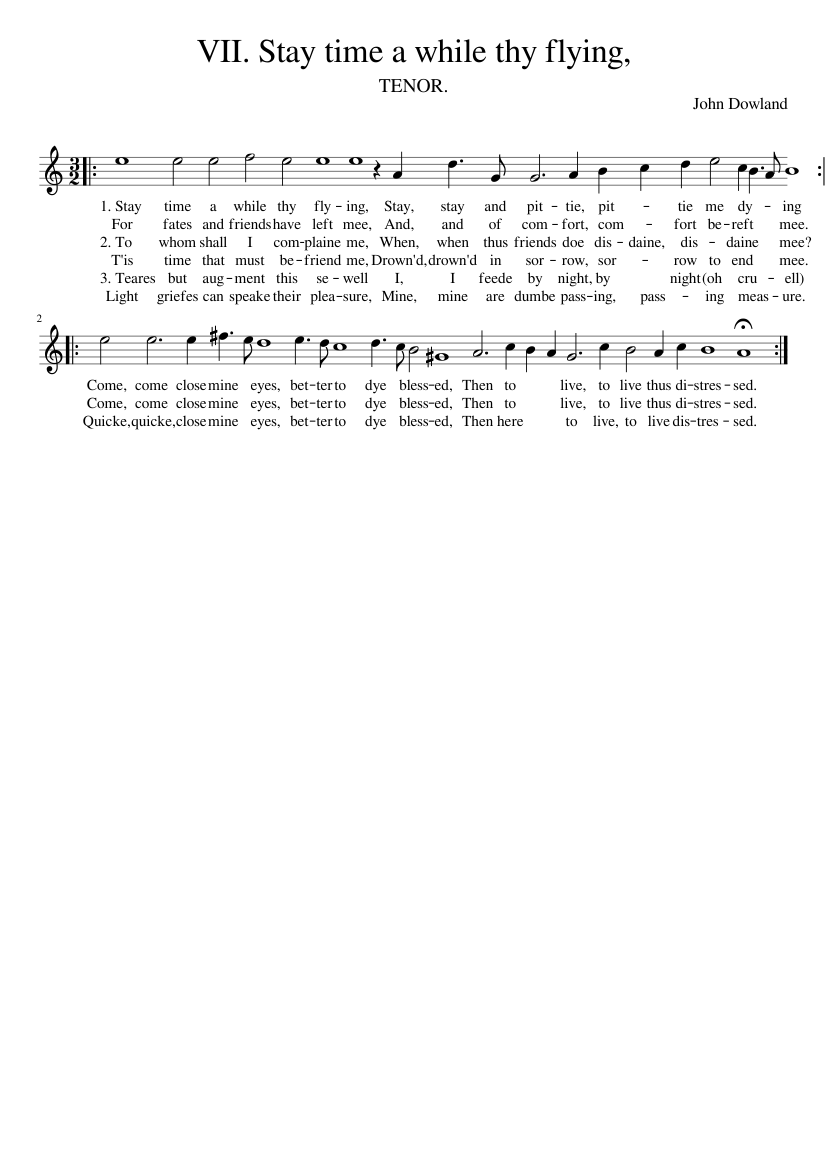 VII. Stay time a while thy flying