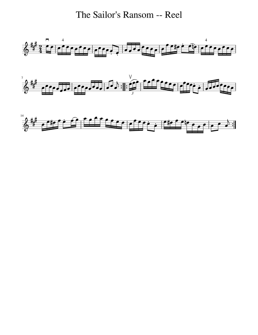 The Sailor's Ransom -- Reel Sheet music for Piano (Solo) | Musescore.com