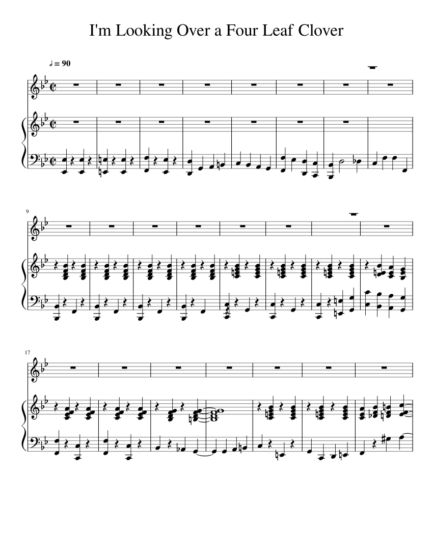 I M Looking Over A Four Leaf Clover Sheet Music For Piano Vocals Piano Voice Musescore Com