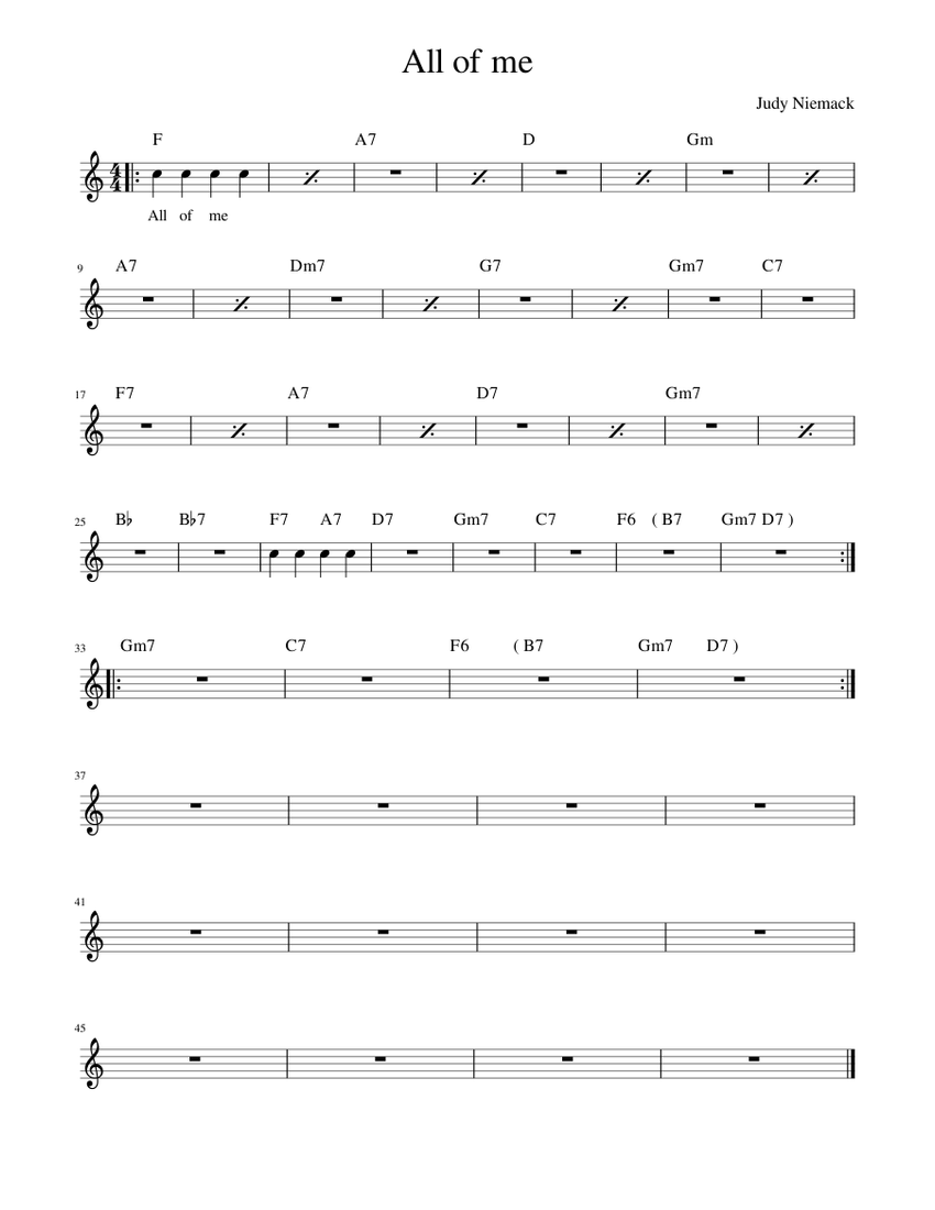 All of me Sheet music for Piano (Solo) | Download and print in PDF or