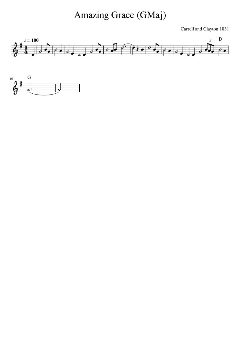 Amazing Grace (GMaj)