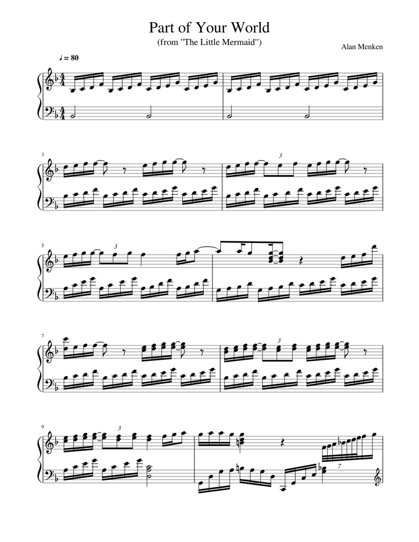 Part of Your World Sheet music for Piano (Solo) | Musescore.com