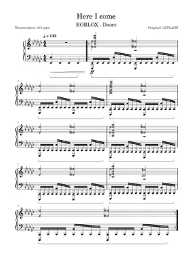 DOORS SEEK CHASE Sheet music for Violin, Bass guitar, Drum group,  Synthesizer (String Ensemble)