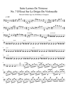 Larmes De Tristesse No 7 Berserk Sheet Music For Cello Solo Download And Print In Pdf Or Midi Free Sheet Music For Larmes De Tristesse By Shirō Sagisu Musescore Com