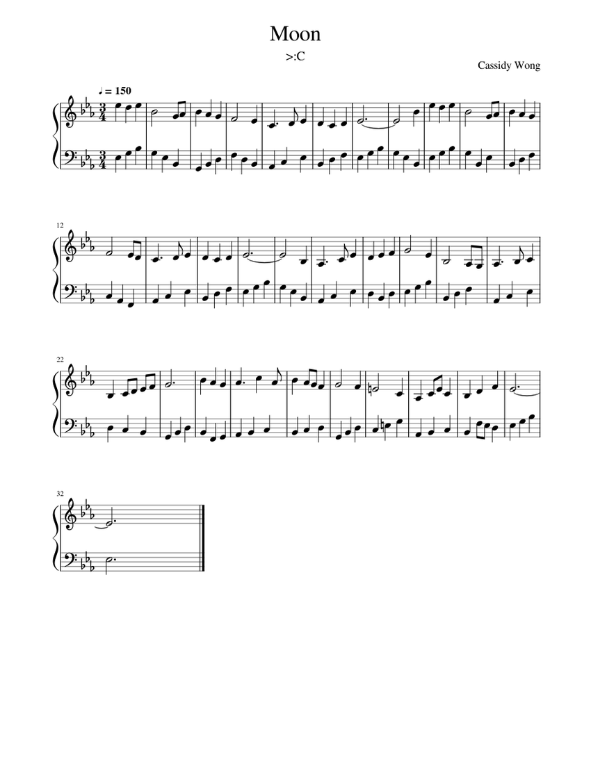 Moon Sheet music for Piano (Solo) | Musescore.com