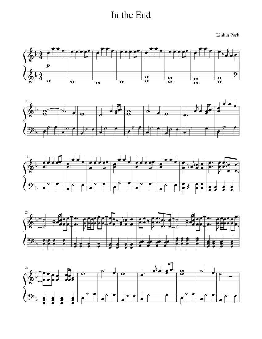Linkin Park In The End Sheet Music For Piano Solo Easy Musescore linkin-park-in-the-end-sheet-music-for-piano-solo-easy-musescore