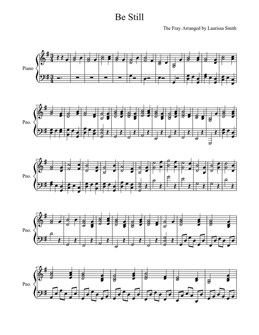 Be Still Sheet music for Piano (Solo) | Musescore.com