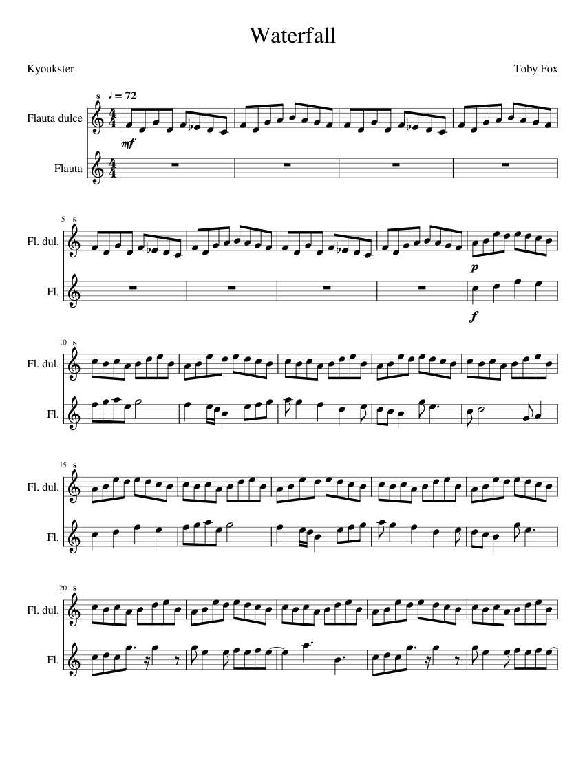 Cliff Jump - Pou OST  Sheet Music with Easy Notes for Recorder, Violin +  Backing Track 