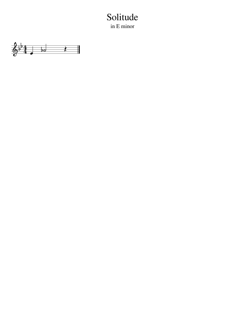 Solitude in E minor Sheet music for Clarinet in a (Solo) | Musescore.com