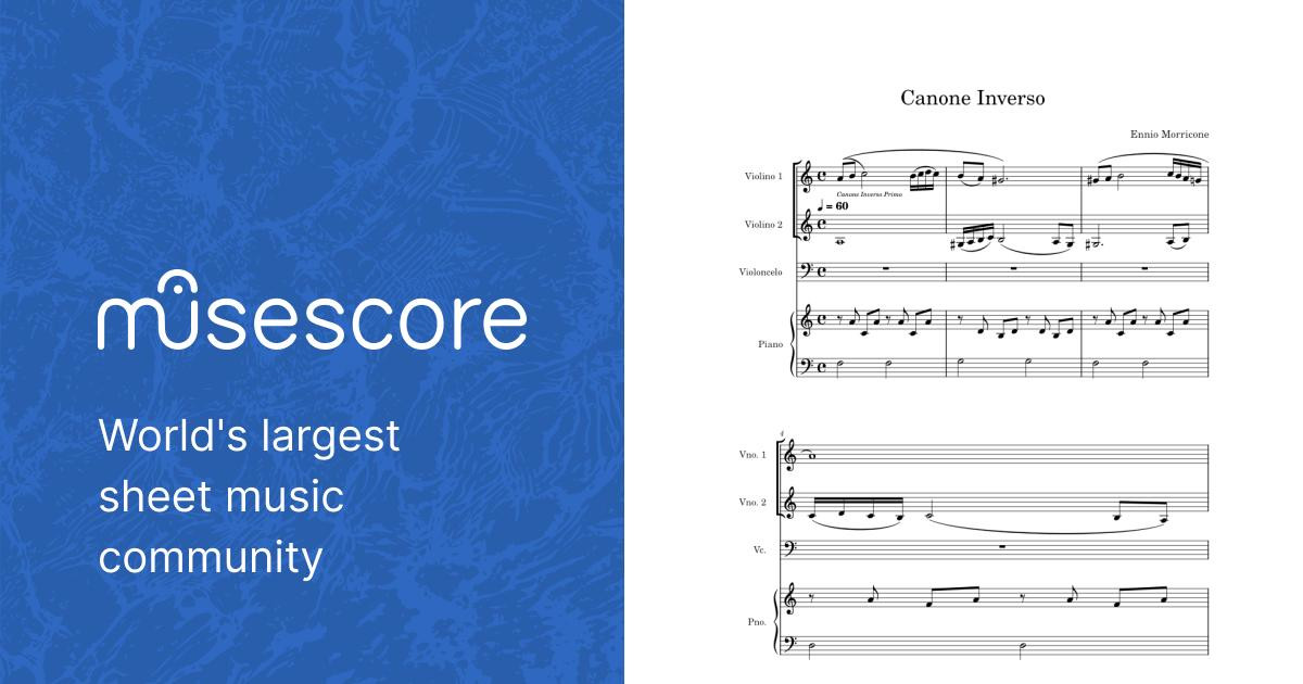 Canone Inverso Sheet music for Piano, Violin, Cello (Mixed Quartet) |  Musescore.com