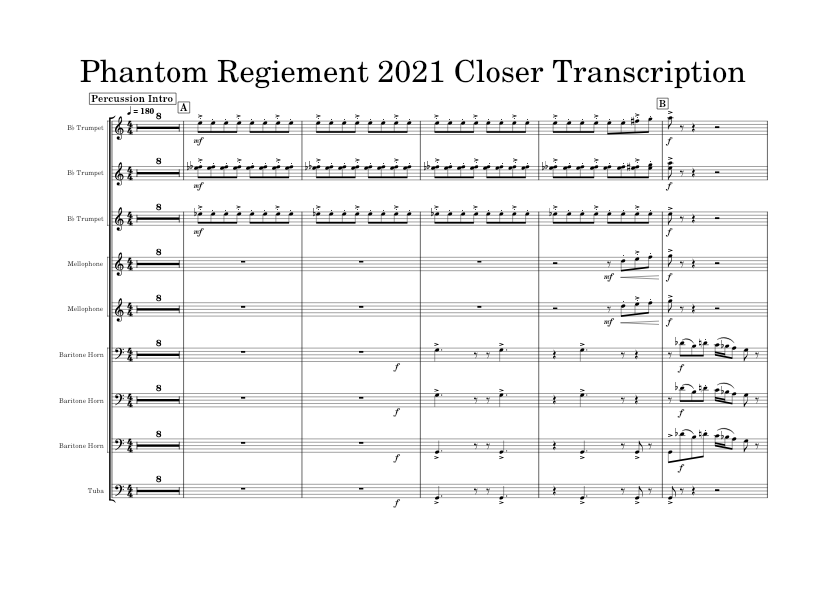Phantom Regiment 2021 Closer Transcription Sheet music for Tuba