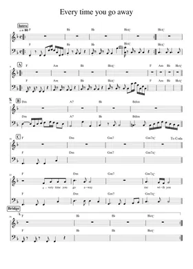 Free Every Time You Go Away by Paul Young sheet music | Download PDF or  print on Musescore.com