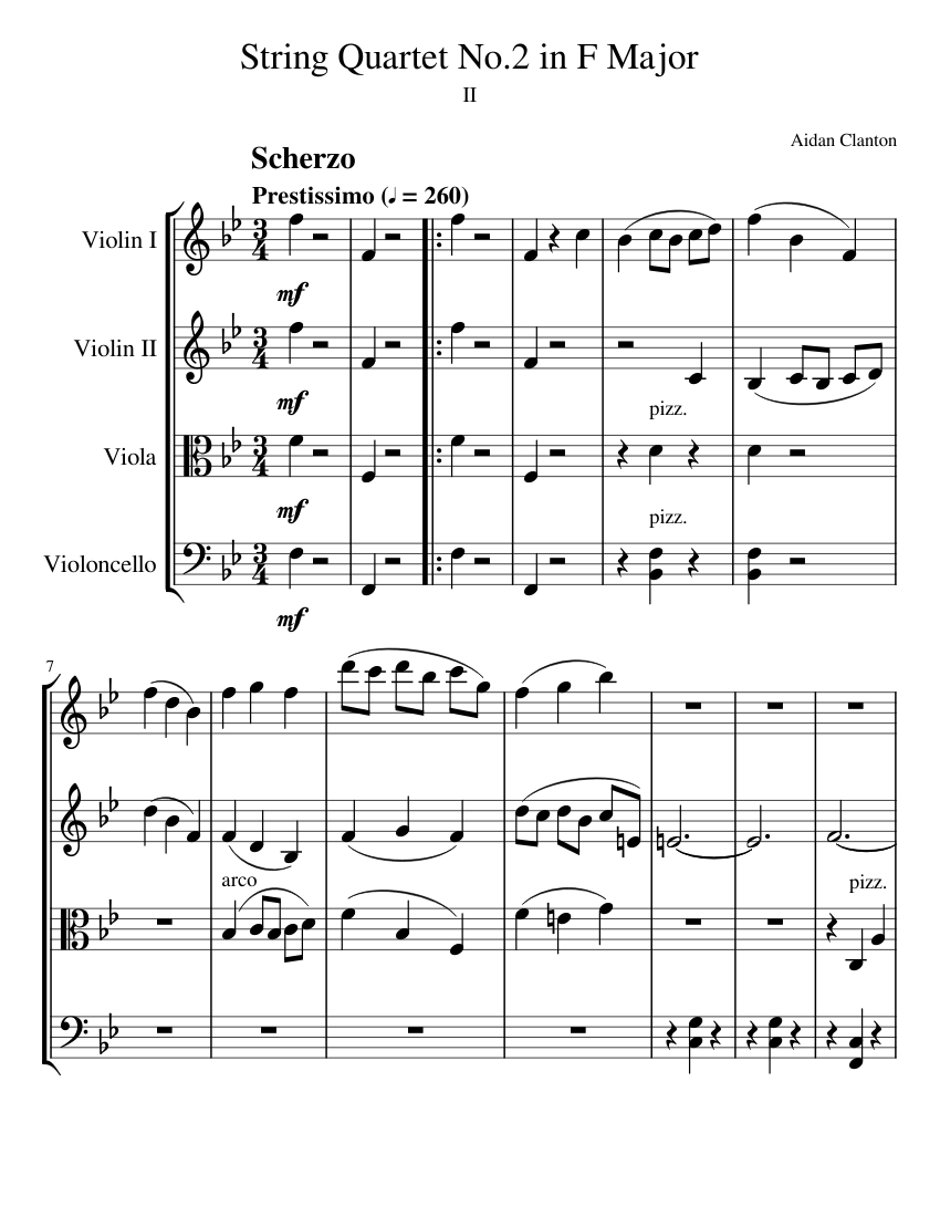 String Quartet No.2 in F Major; II-Allegro vivace-Adagio-Allegro vivace