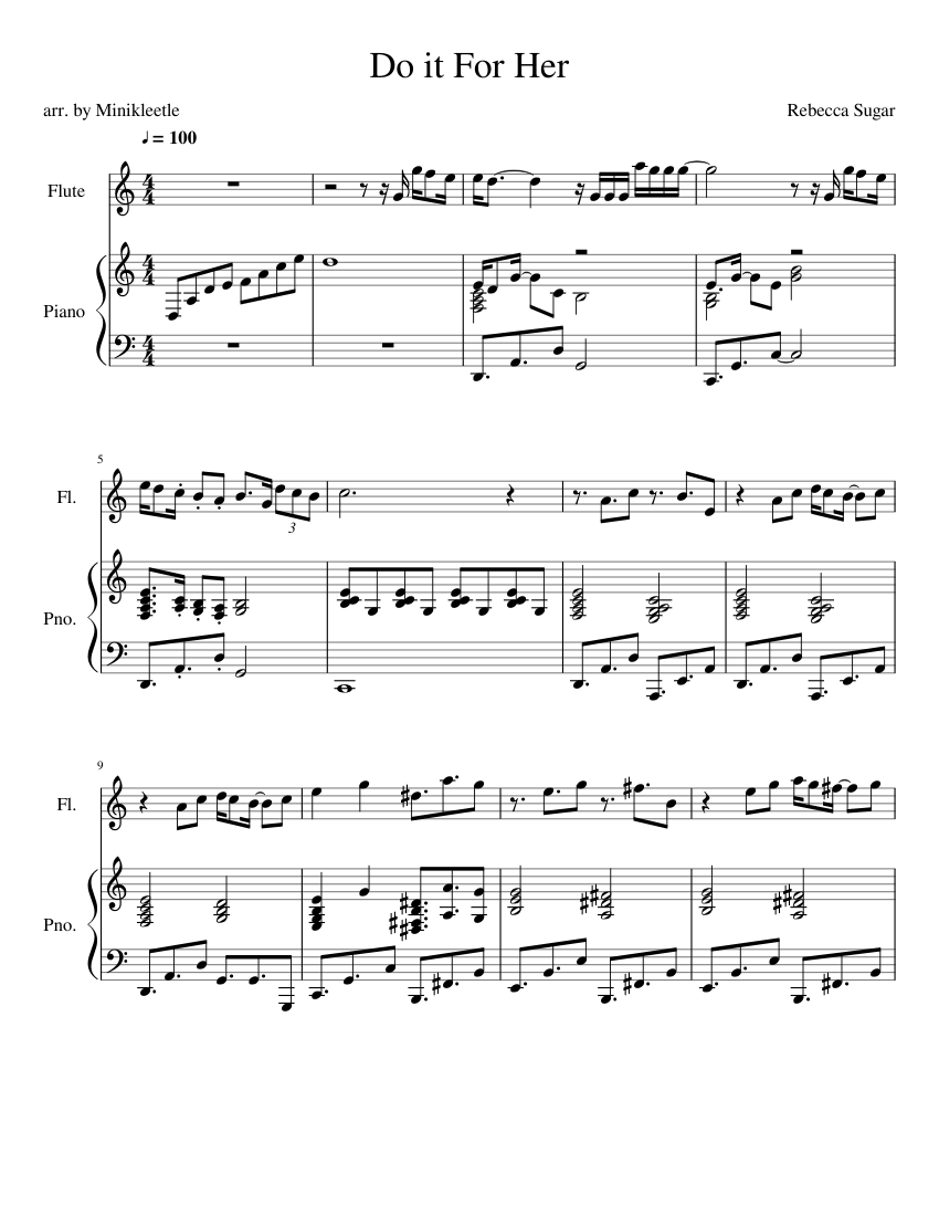 Do it For Her Sheet music for Piano, Flute (Solo) | Musescore.com
